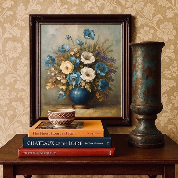 Other - Mid-Century Floral Impasto Oil Painting - Goldberg Signed - Ornate Wood Frame